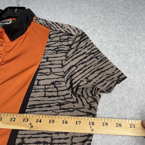 Jamie Sadock Top Womens Small Orange Black Short Sleeve Button Up Golf Shirt - Picture 5 of 10
